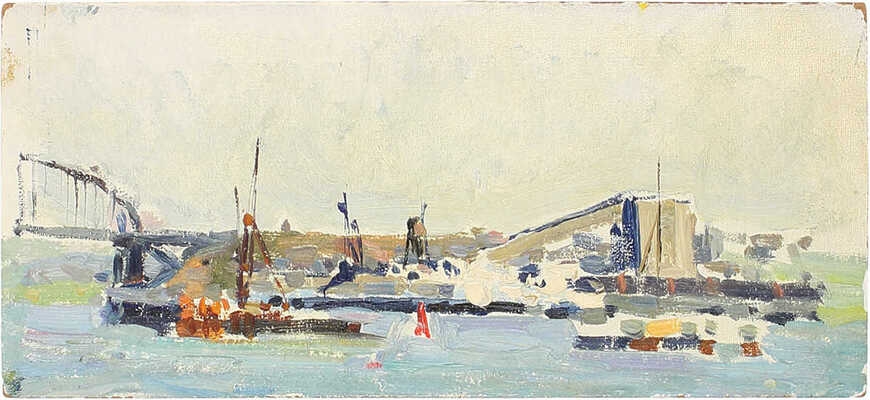 Кузнецов Николай Дмитриевич. Разгрузка барж 